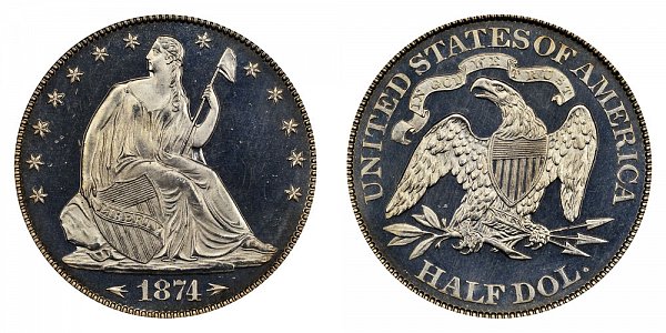 1874 Seated Liberty Half Dollar 