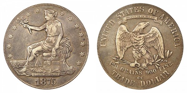 1875 CC Type 2 Trade Silver Dollar 