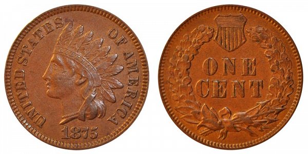 1875 Indian Head Cent Penny