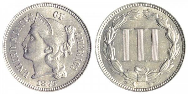 1875 Nickel Three Cent Piece