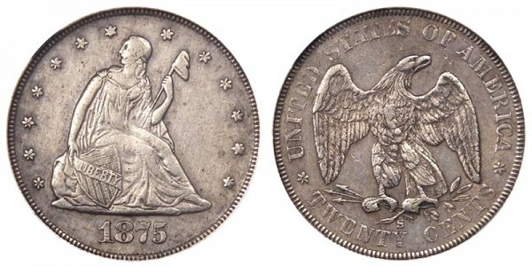 1875 S Twenty Cent Piece 