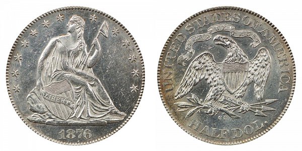 1876 CC Seated Liberty Half Dollar 