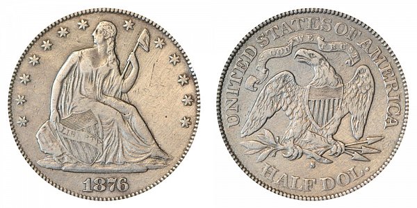 1876 S Seated Liberty Half Dollar 