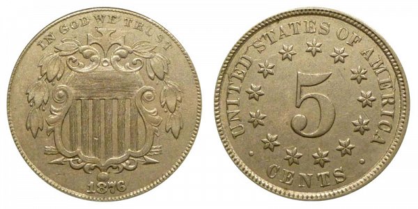 1876 Shield Nickel 