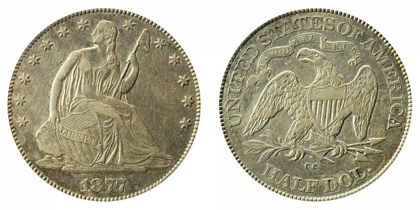 1877 CC Seated Liberty Half Dollar 