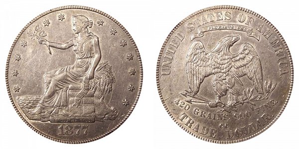 1877 CC Trade Silver Dollar 