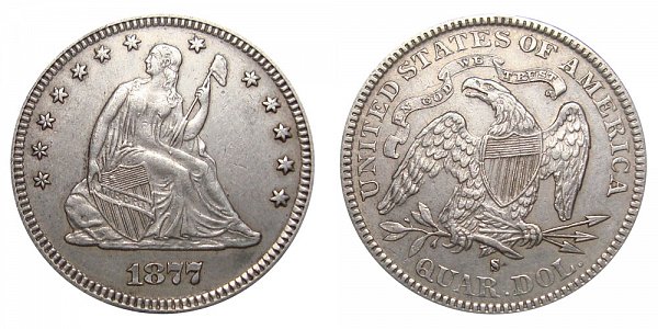 1877 S Seated Liberty Quarter 