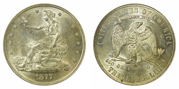 1877 S Trade Silver Dollar 