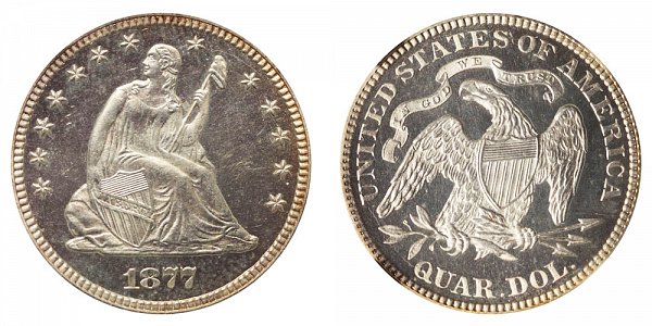 1877 Seated Liberty Quarter 