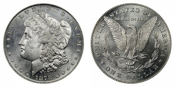 1878 Morgan Silver Dollar - 7 Over 8 7/8 Doubled Tail Feathers 