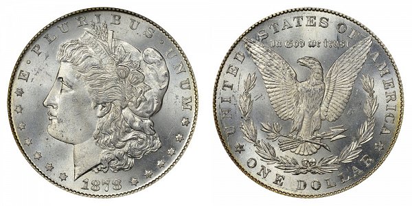 1878 Morgan Silver Dollar - 7 Tail Feathers - Reverse of 1879