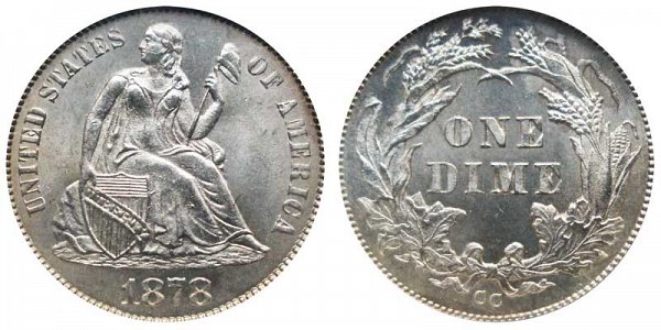 1878 CC Seated Liberty Dime 