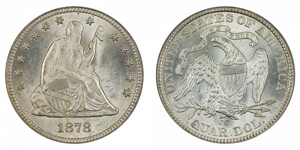 1878 CC Seated Liberty Quarter