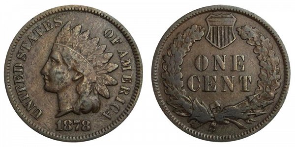 1878 Indian Head Cent Penny 