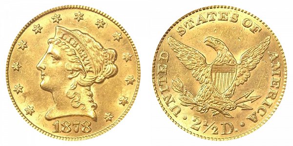 1878 Liberty Head $2.50 Gold Quarter Eagle - 2 1/2 Dollars