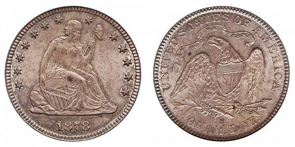 1878 S Seated Liberty Quarter 