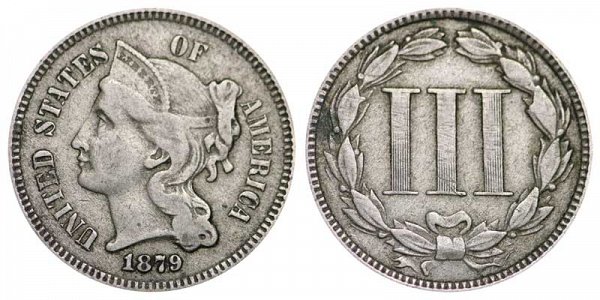 1879 Nickel Three Cent Piece 