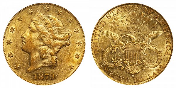 1879 O Liberty Head $20 Gold Double Eagle - Twenty Dollars 