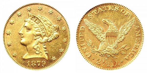 1879 S Liberty Head $2.50 Gold Quarter Eagle - 2 1/2 Dollars 