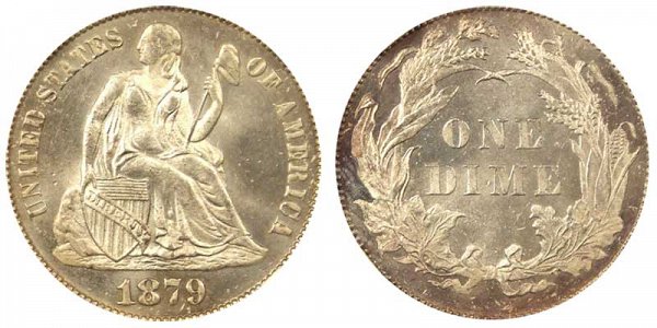 1879 Seated Liberty Dime 