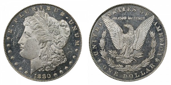 1880 8/7 CC Morgan Silver Dollar - Reverse of 1879 - 8 Over Low 7 Overdate 
