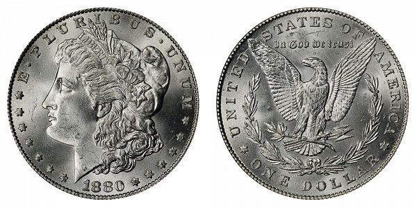 1880 Morgan Silver Dollar - Normal Date 