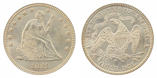 1881 Seated Liberty Quarter 