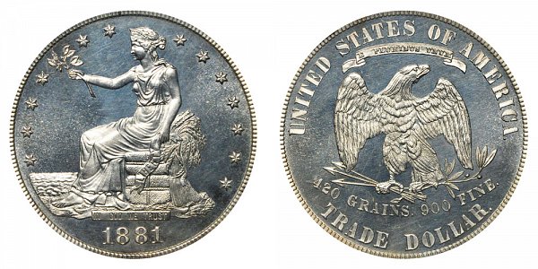 1881 Trade Silver Dollar Proof 