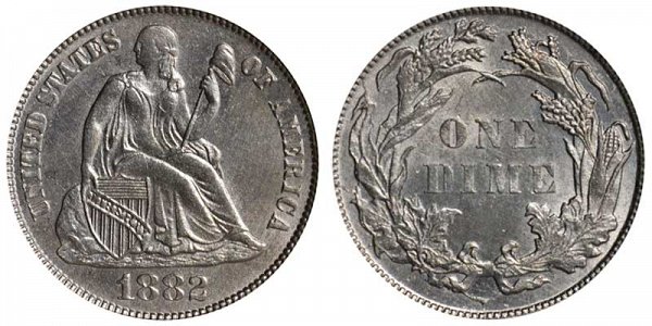 1882 Seated Liberty Dime 