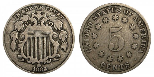1882 Shield Nickel 
