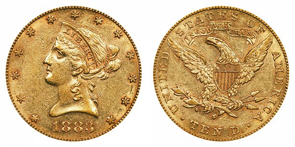 1883 S Liberty Head $10 Gold Eagle - Ten Dollars 