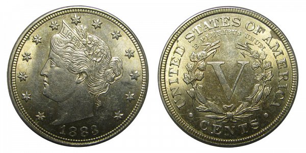 1883 With Cents Liberty Head V Nickel 