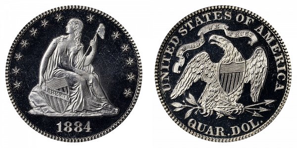 1884 Seated Liberty Quarter 