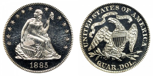 1885 Seated Liberty Quarter 