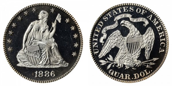 1886 Seated Liberty Quarter 