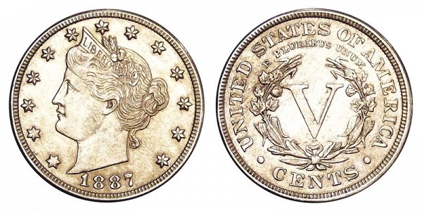 1887 Liberty Head V Nickel 