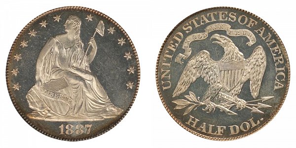 1887 Seated Liberty Half Dollar 