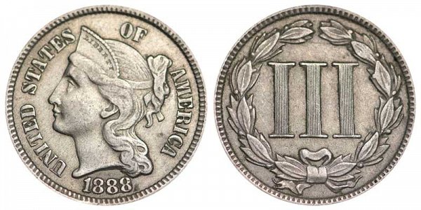 1888 Nickel Three Cent Piece