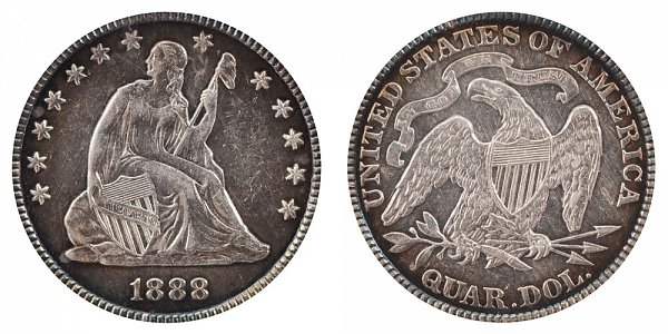 1888 Seated Liberty Quarter 