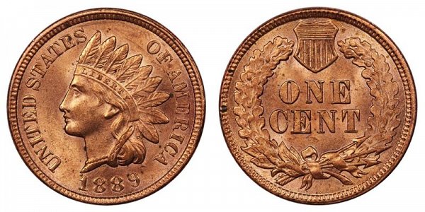 1889 Indian Head Cent Penny