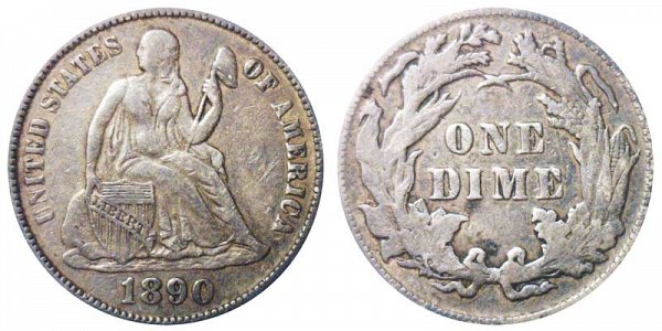 1890 Seated Liberty Dime