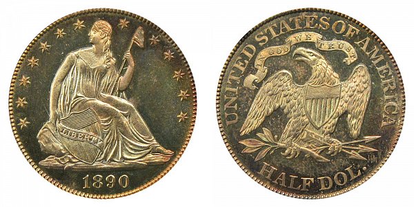 1890 Seated Liberty Half Dollar 