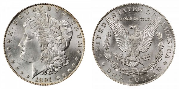 1891 CC Morgan Silver Dollar 