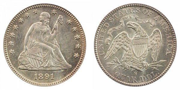 1891 S Seated Liberty Quarter 