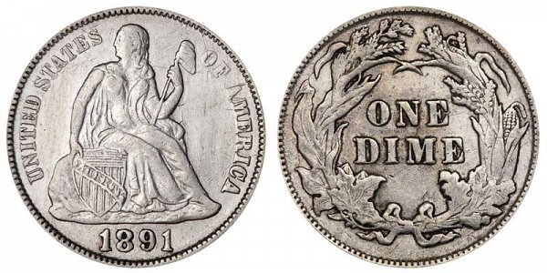 1891 Seated Liberty Dime