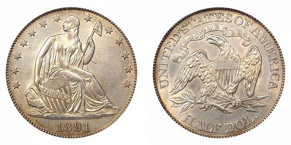 1891 Seated Liberty Half Dollar 