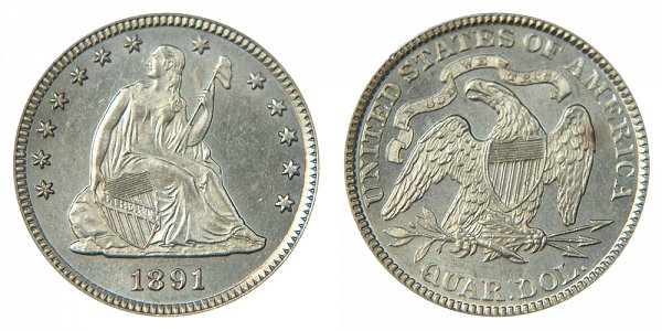 1891 Seated Liberty Quarter