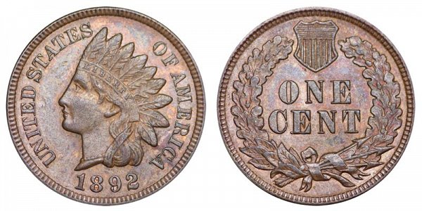 1892 Indian Head Cent Penny 