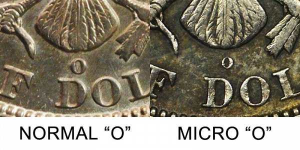 1892 Normal O vs Micro O Mint Mark Barber Half Dollar - Difference and Comparison