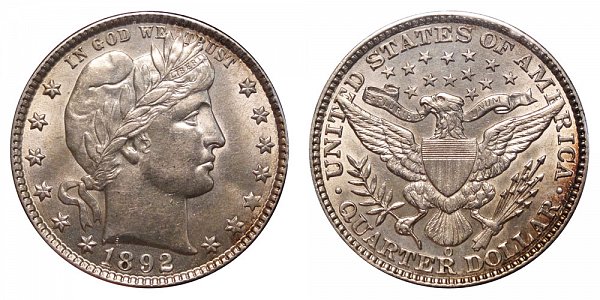 1892 O Barber Quarter 